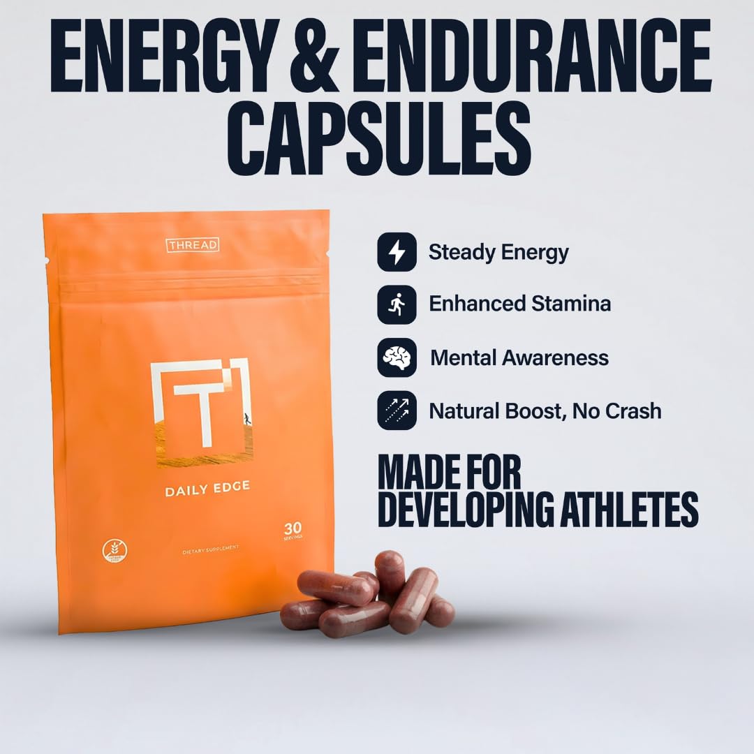 THREAD Performance Daily Edge, Energy & Endurance for Young Athletes Capsules, 30 Count