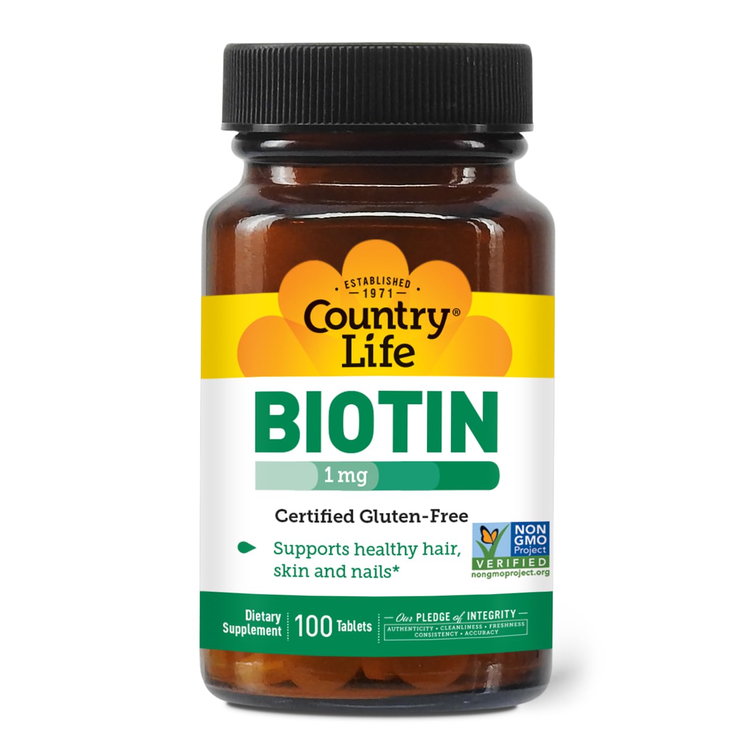 Country Life Biotin 1mg Tablet, 100 Tablets