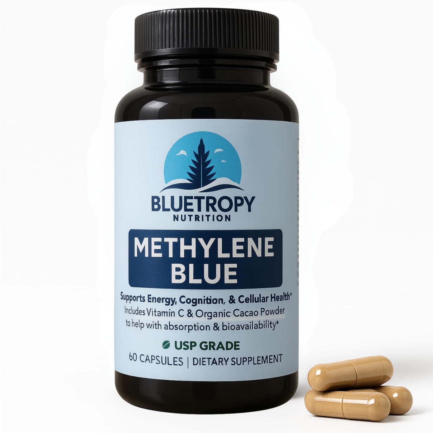 Bluetropy Nutrition Methylene Blue Capsules, 60 Count