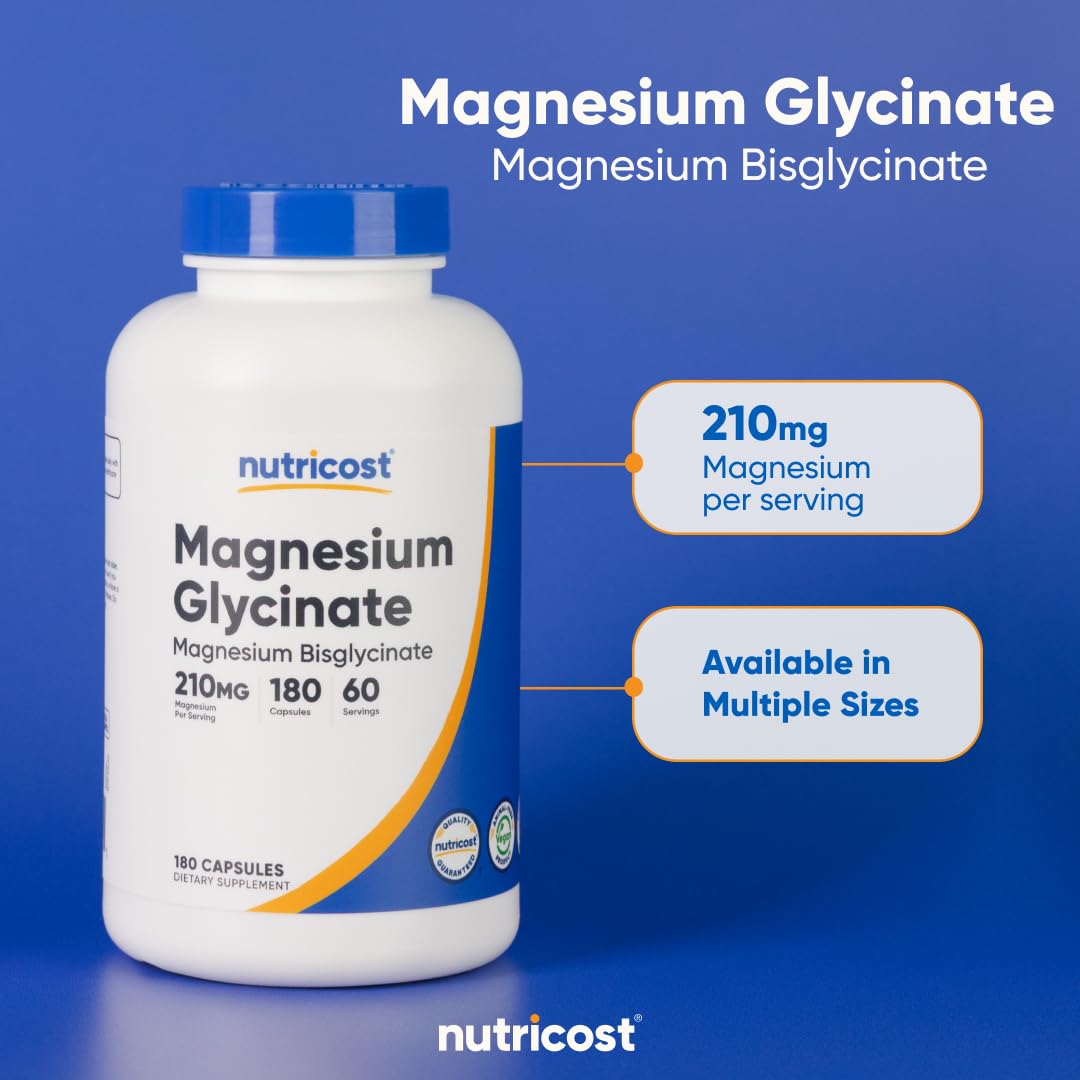 Nutricost Magnesium Glycinate Capsules 180 Capsules