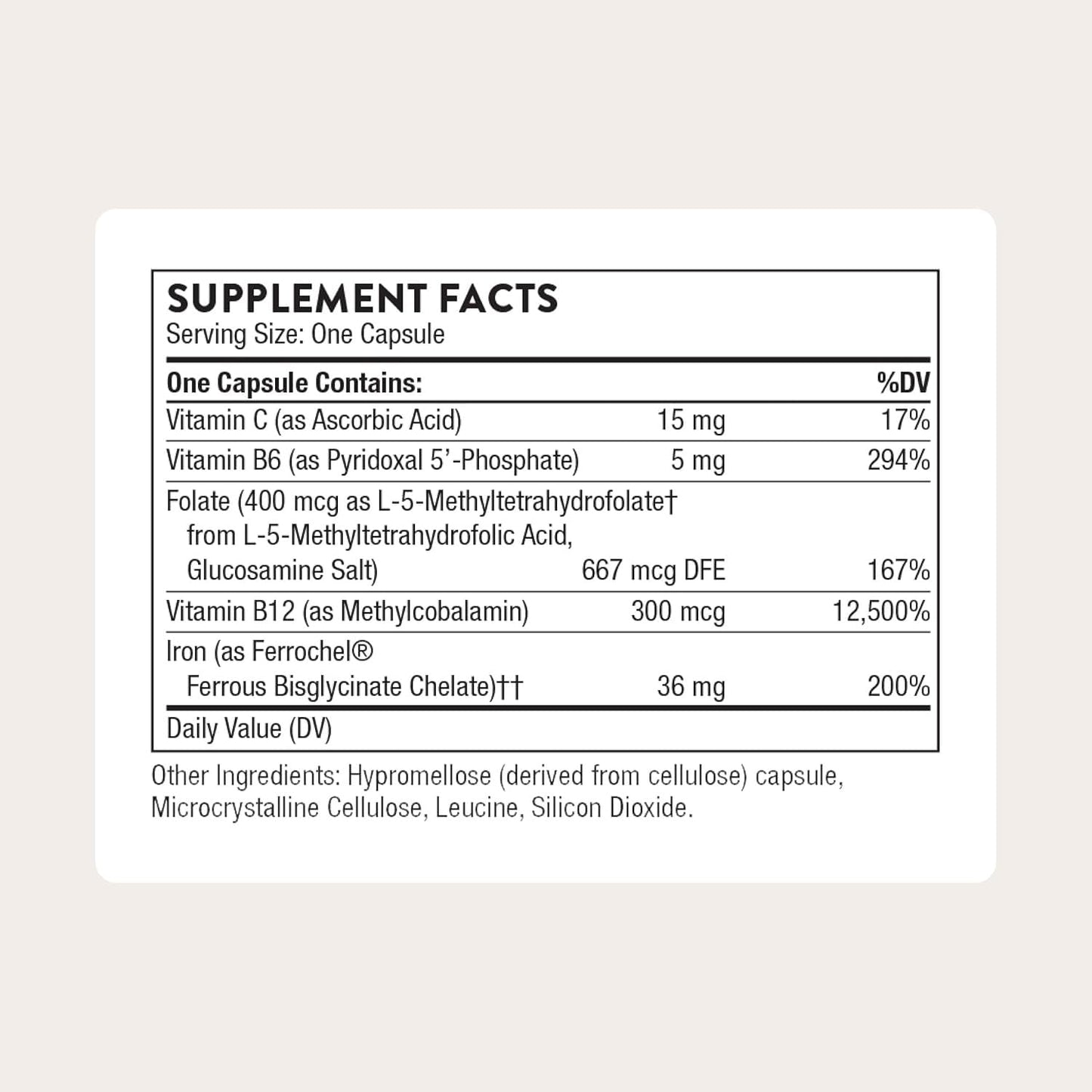 THORNE Advanced Iron Complex Capsules, 60 Count