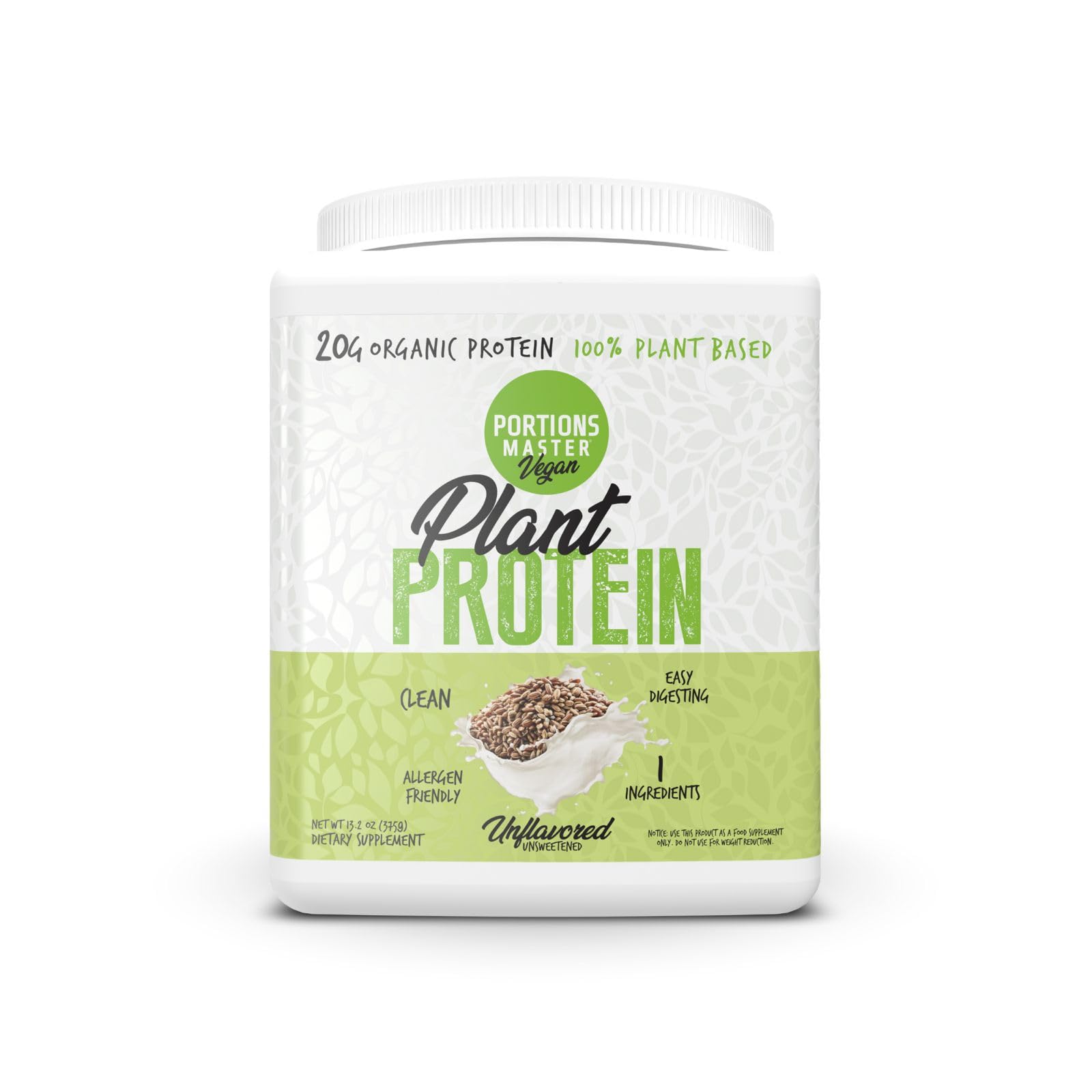 Portions Master Plant Protein Powder, 13.2 Ounce