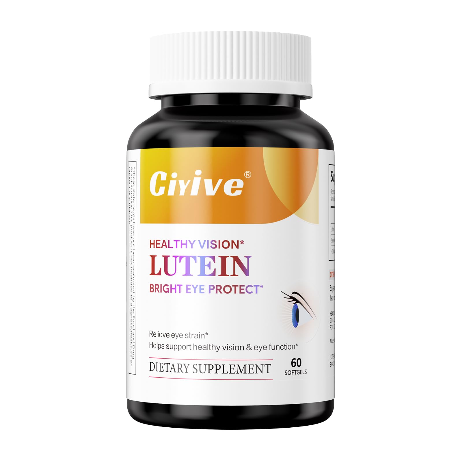 Ciyive Lutein and Zeaxanthin Vitamin Dietary Fiber Supplement Capsule 60 Count