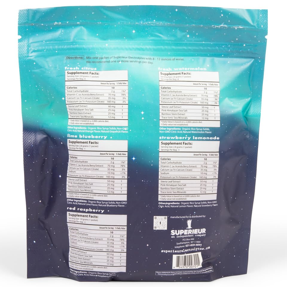 Superieur Sea Mineral Electrolyte Powder Sampler Pack, 2 Packs