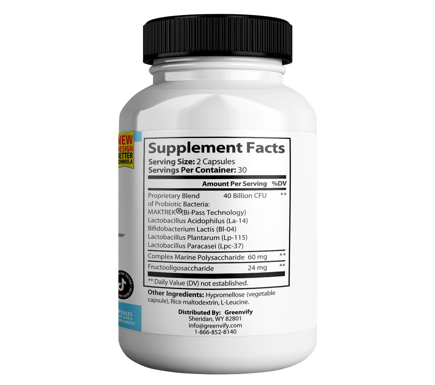 GREENVIFY DentimPure Max Extra Strength Probiotic Supplement with 40 Billion CFU, Supports Teeth, Gums, Ear, Nose, Throat & Digestive Health, 120 Capsules