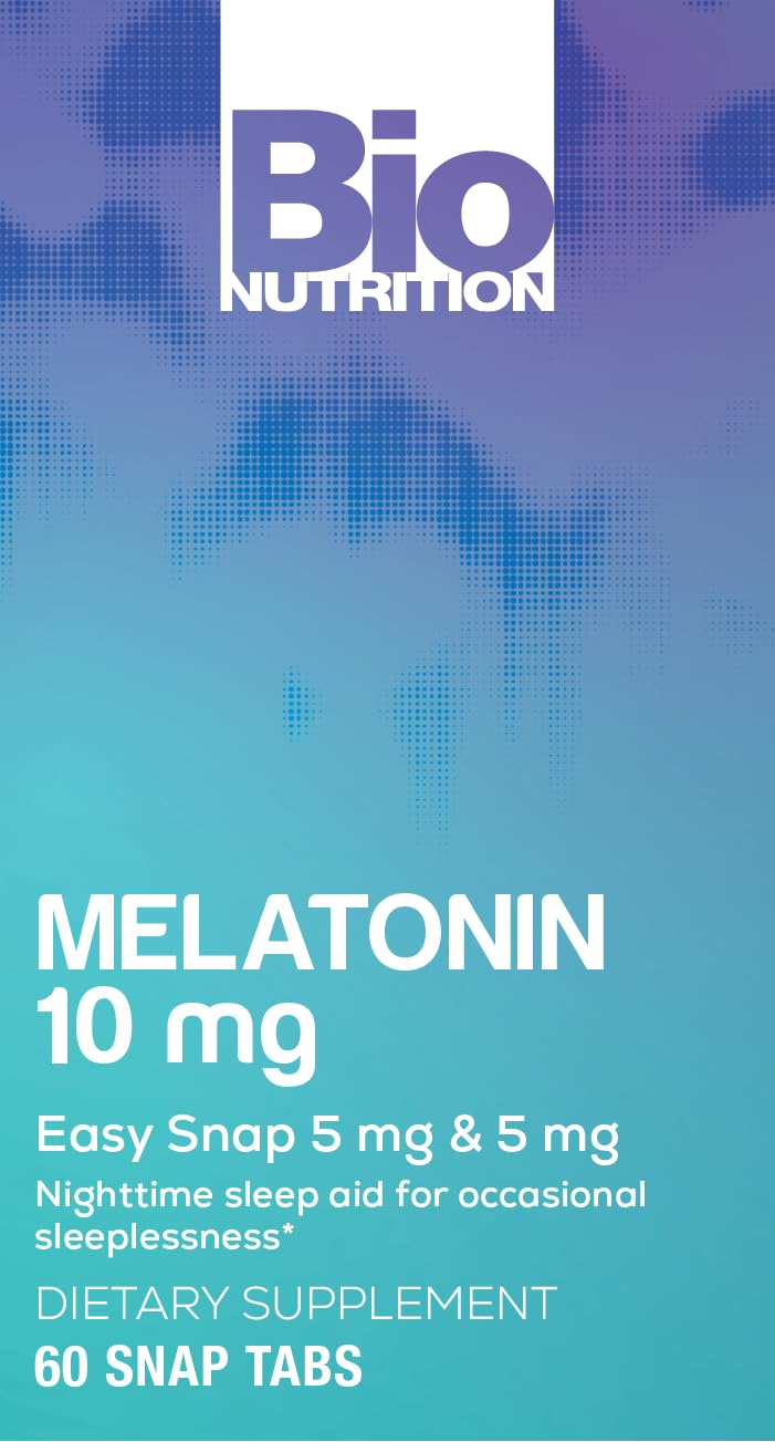 Bio Nutrition Melatonin 10 mg Tablets, 60 Count