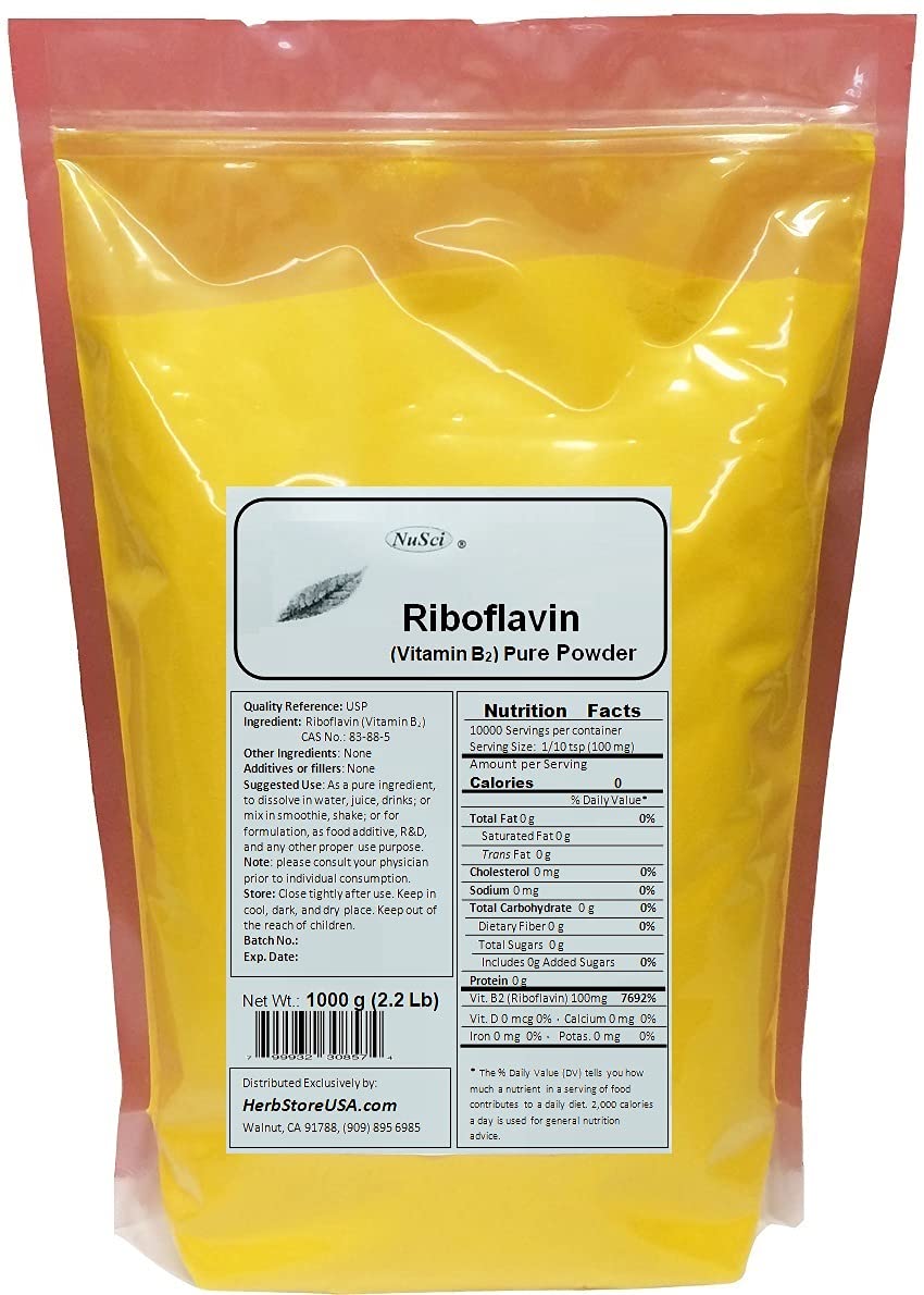 NuSci Vitamin B2 Riboflavin Powder 8.01 oz