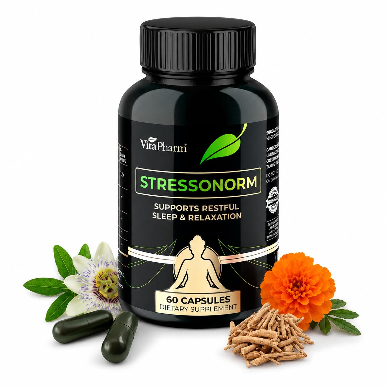 VitaPharm Stressonorm Ashwagandha & Magnesium for Stress, Calm & Better Sleep Capsule, 60 Capsules