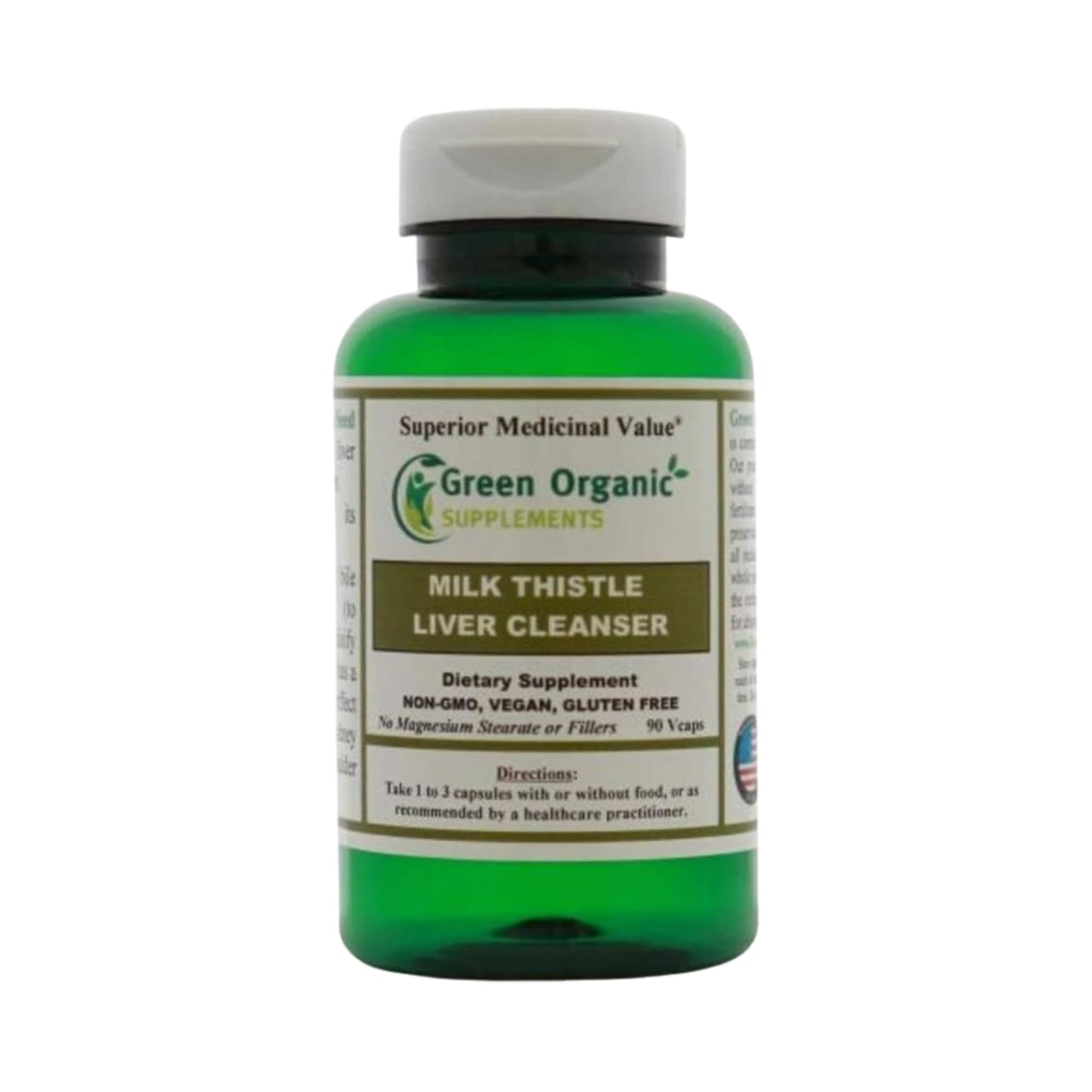 Green Organic Supplements Liver Cleanser Milk Thistle Capsules 90 Count
