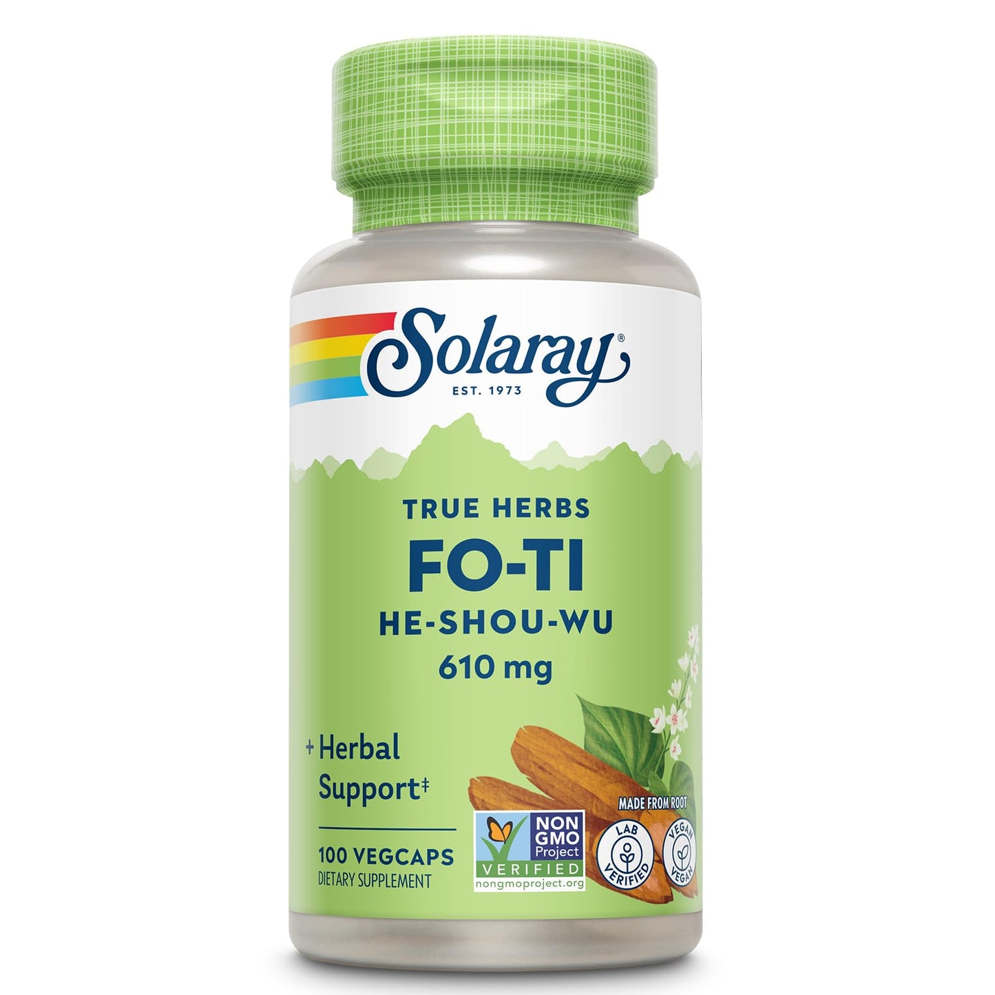 SOLARAY Fo-Ti Capsules, 100 Veg Caps