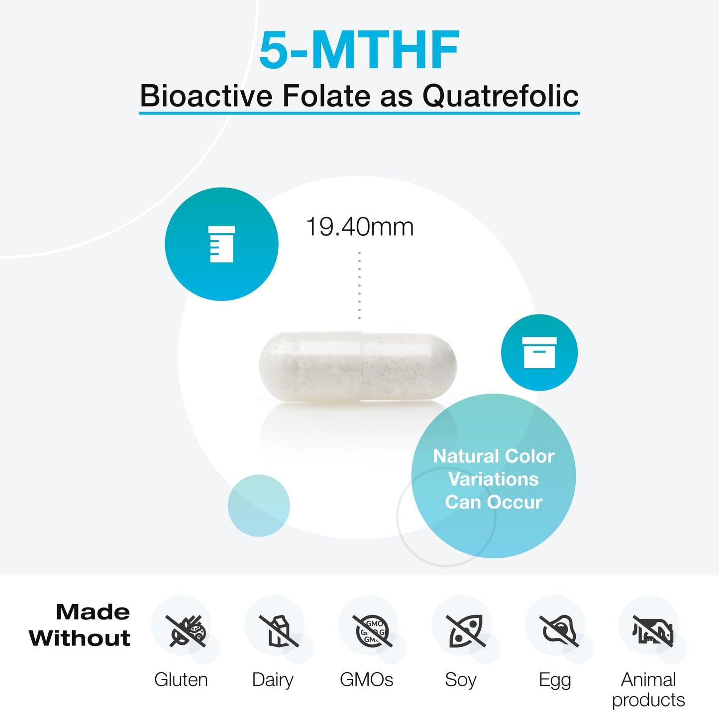 XYMOGEN 5-MTHF 3,400 mcg DFE Bioactive Folate Supplement with Quatrefolic, Methylation, Healthy Mindset & Cardiovascular Support, 60 Capsules