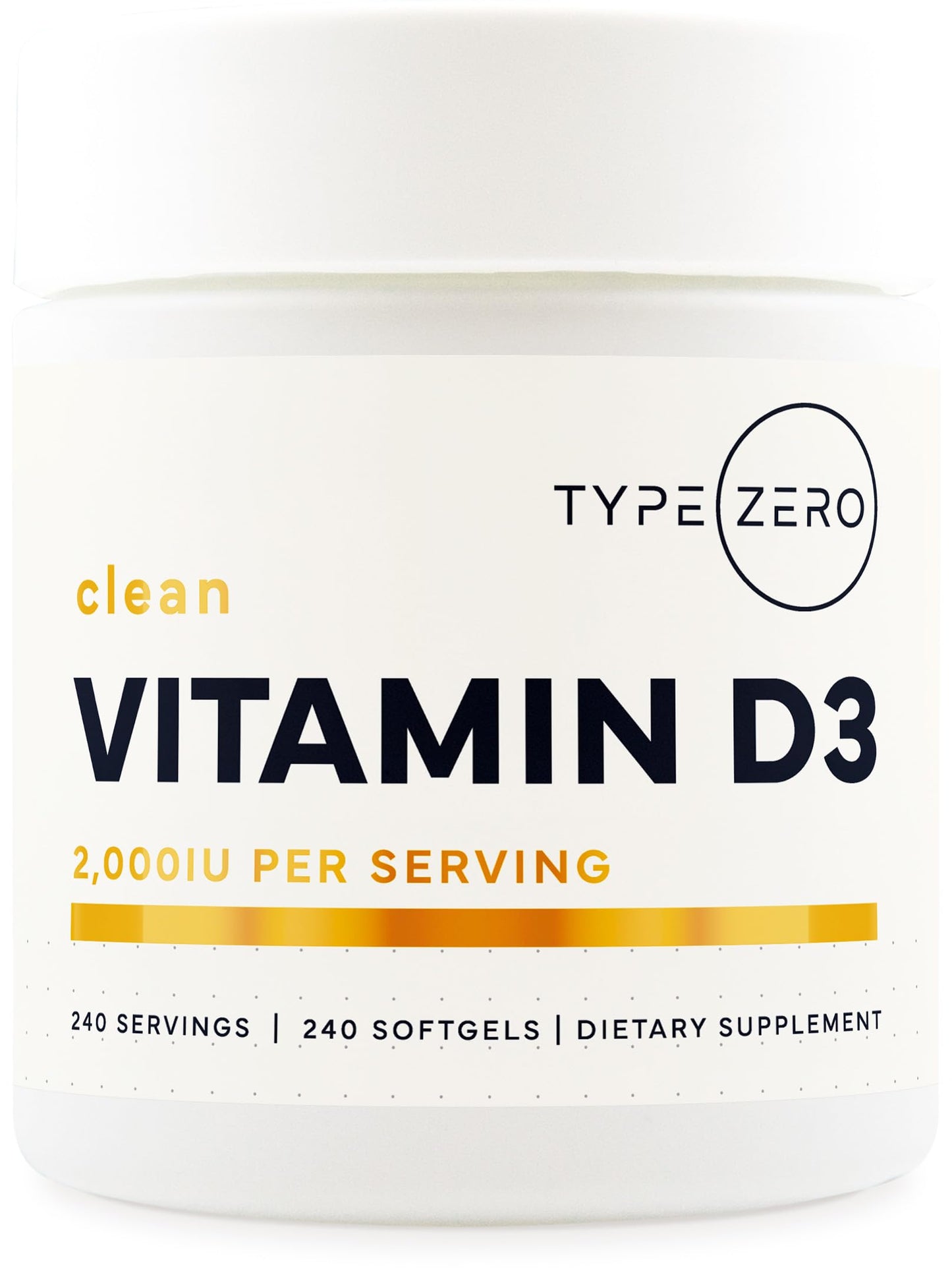 Type Zero Vitamin D3 2000 IU Softgels 240 Count