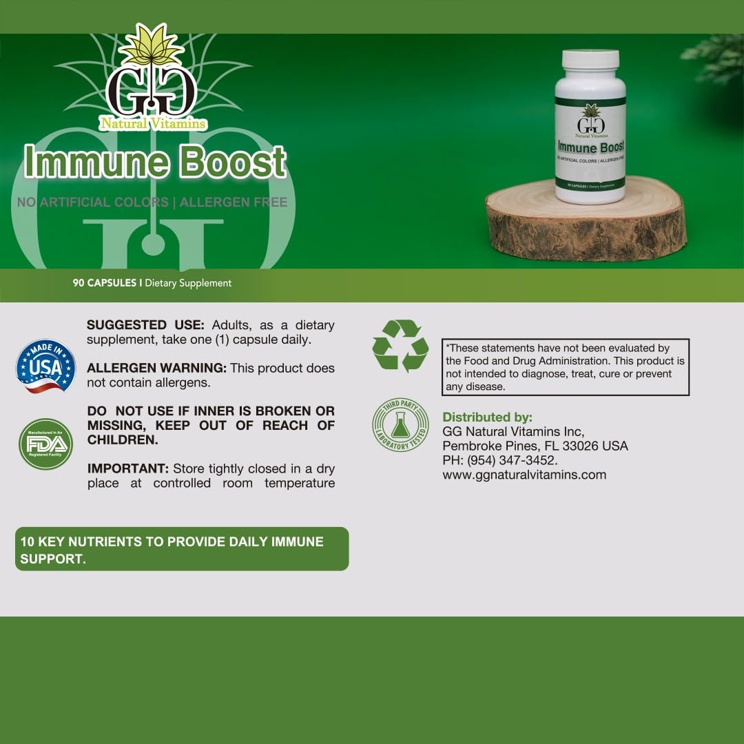 GG Natural Vitamins Immune Boost Nutritional Supplement 90 Capsules
