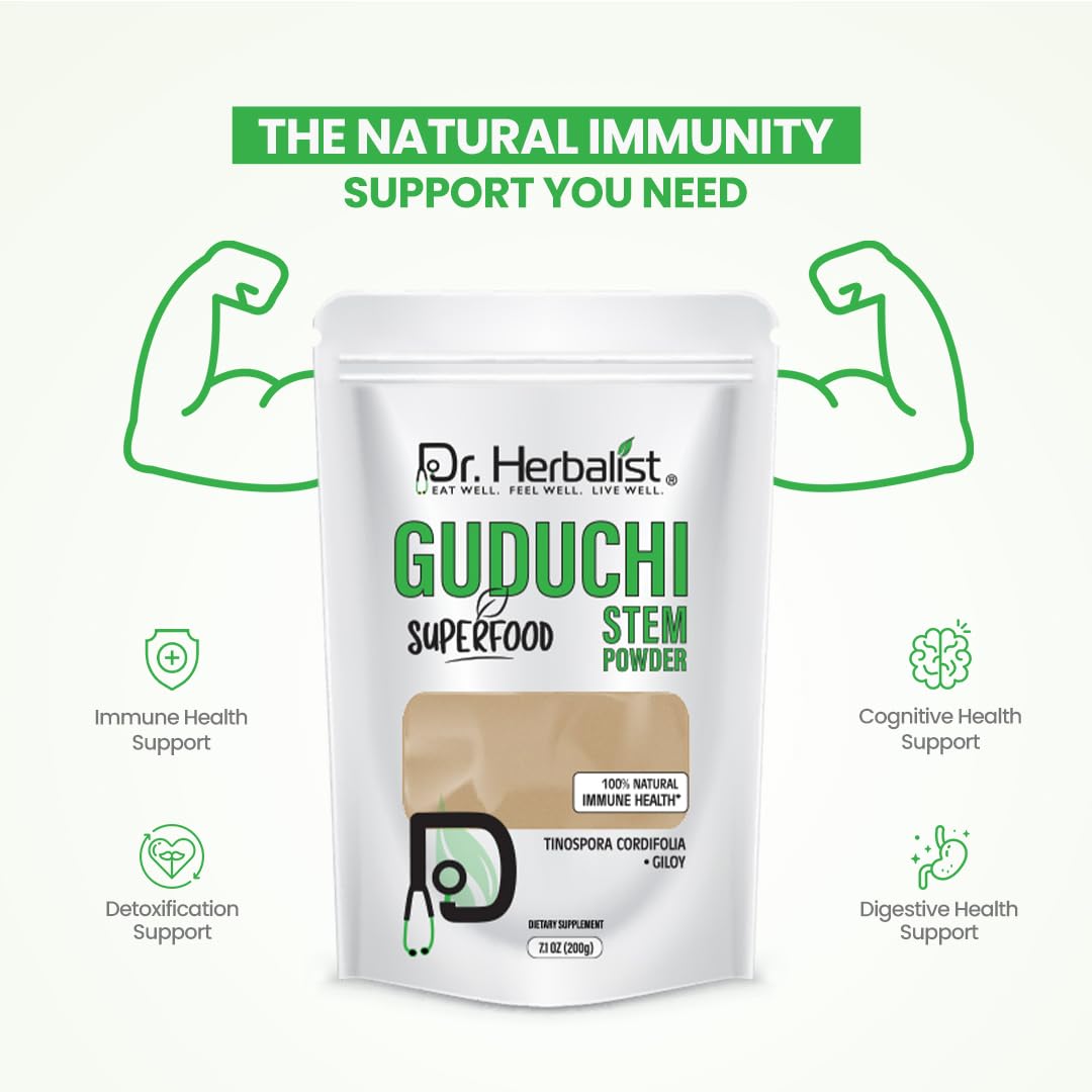 Dr. HERBALIST Guduchi Powder Tinospora Cordifolia, 7 oz