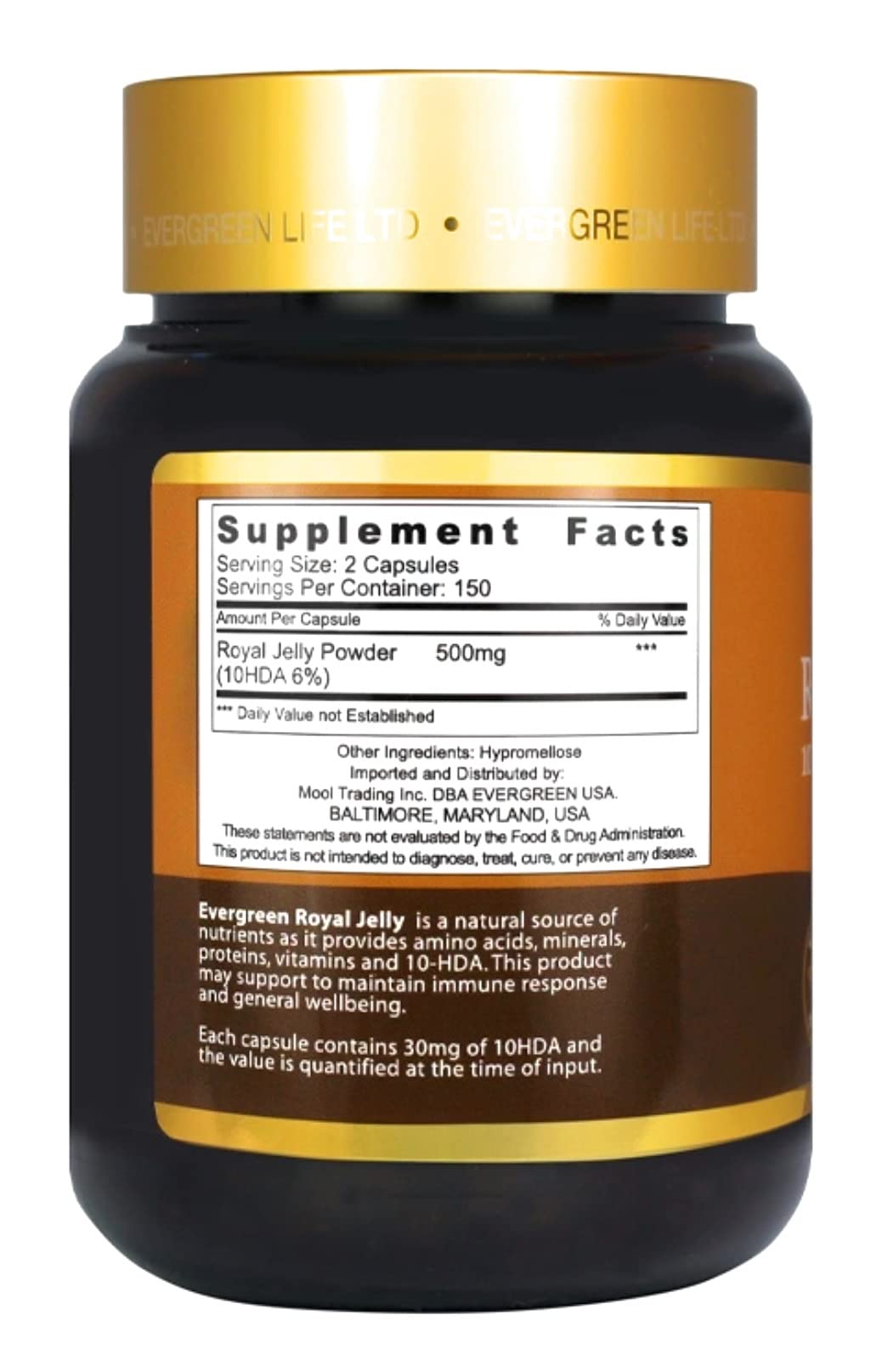 Generic Evergreen Royal Jelly Capsule 300 Count