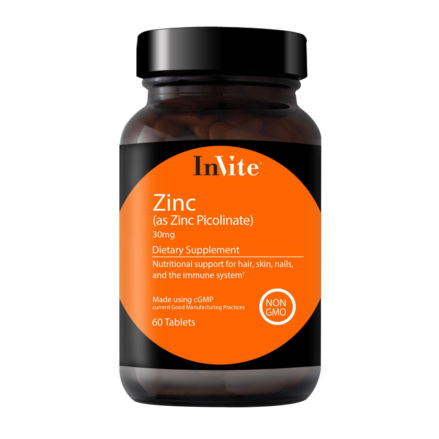 InVite Health Zinc Picolinate 30 mg Tablets, 120 Count