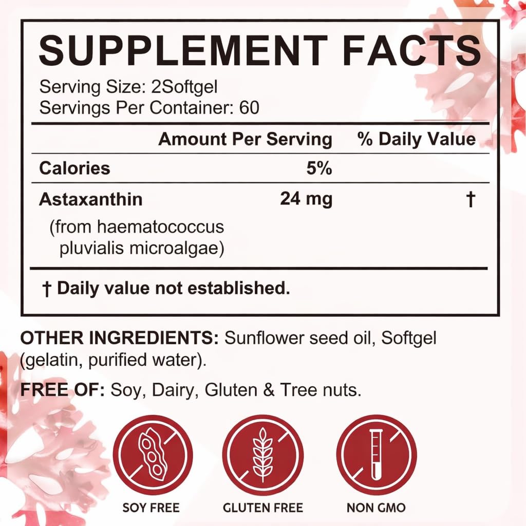 KUZEOLON Astaxanthin Supplements 24 Softgels