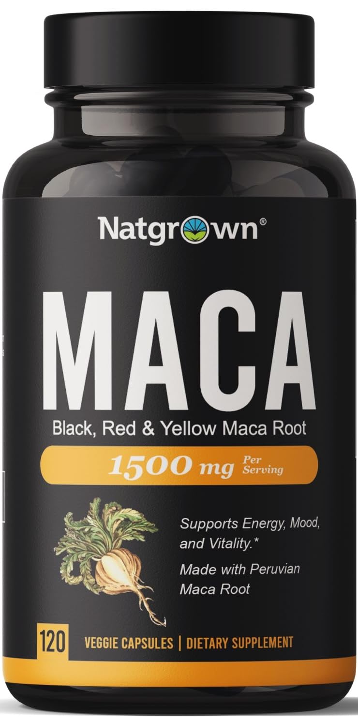 Natgrown Organic Maca Root Powder Capsules - 120 Count