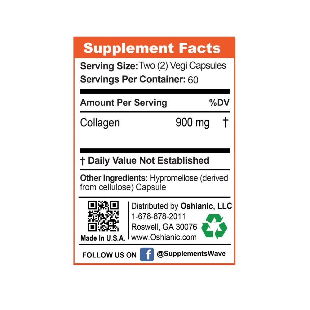 Oshianic Colla-Gen 3000 Capsules, 120 Count