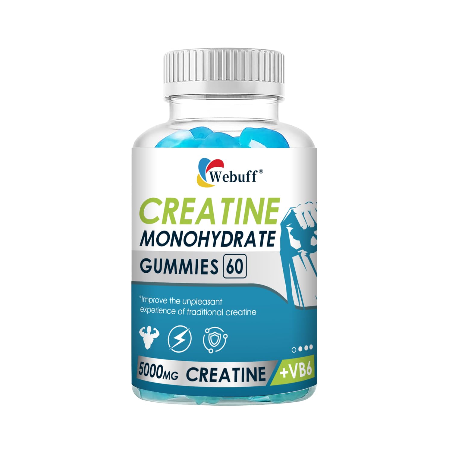 Webuff Creatine Gummies Monohydrate Complex 5000mg, 60 Gummies