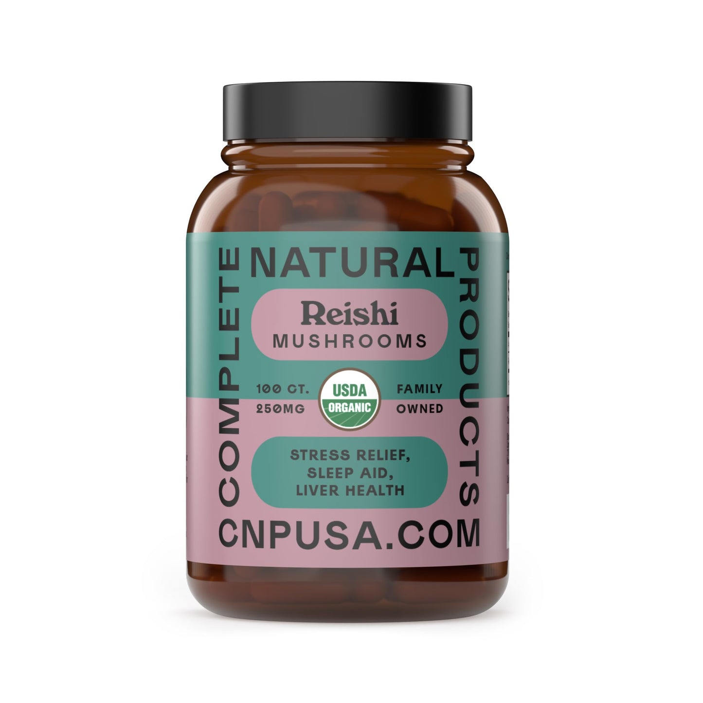 Complete Natural Products Organic Reishi Mushroom Capsules, 250mg, 100 Count