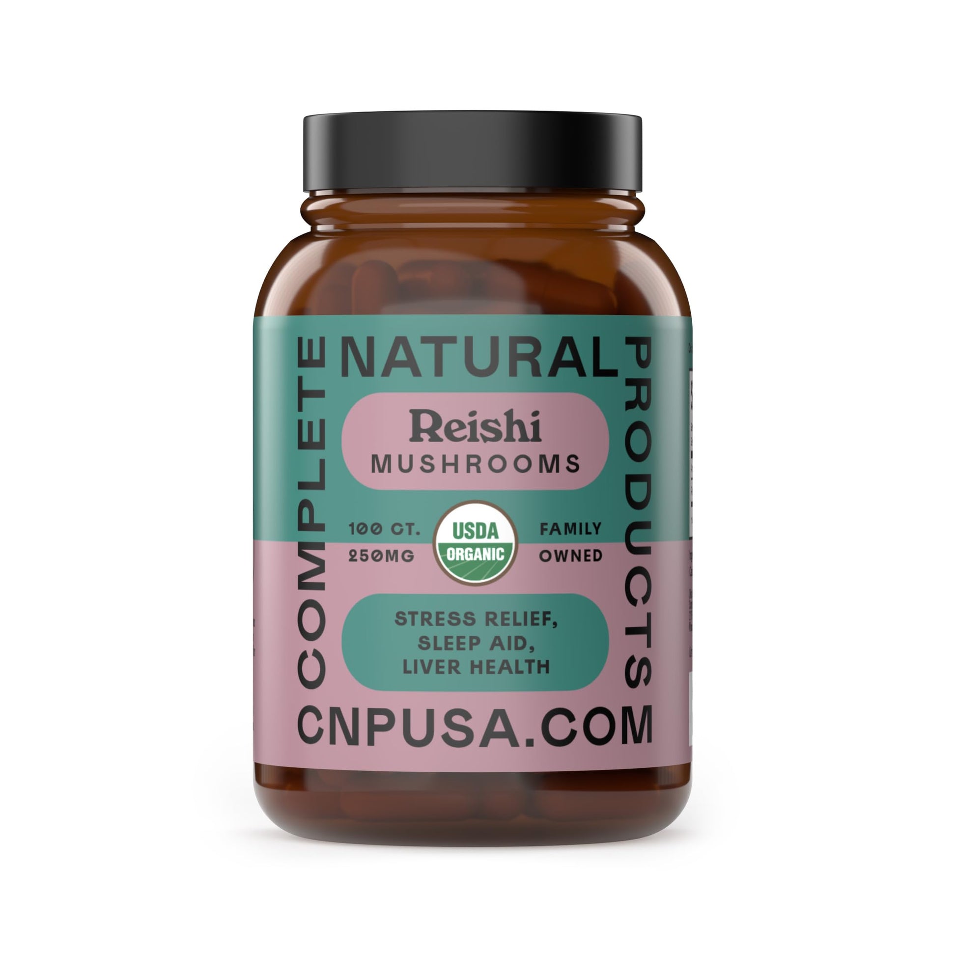 Complete Natural Products Organic Reishi Mushroom Capsules, 250mg, 100 Count