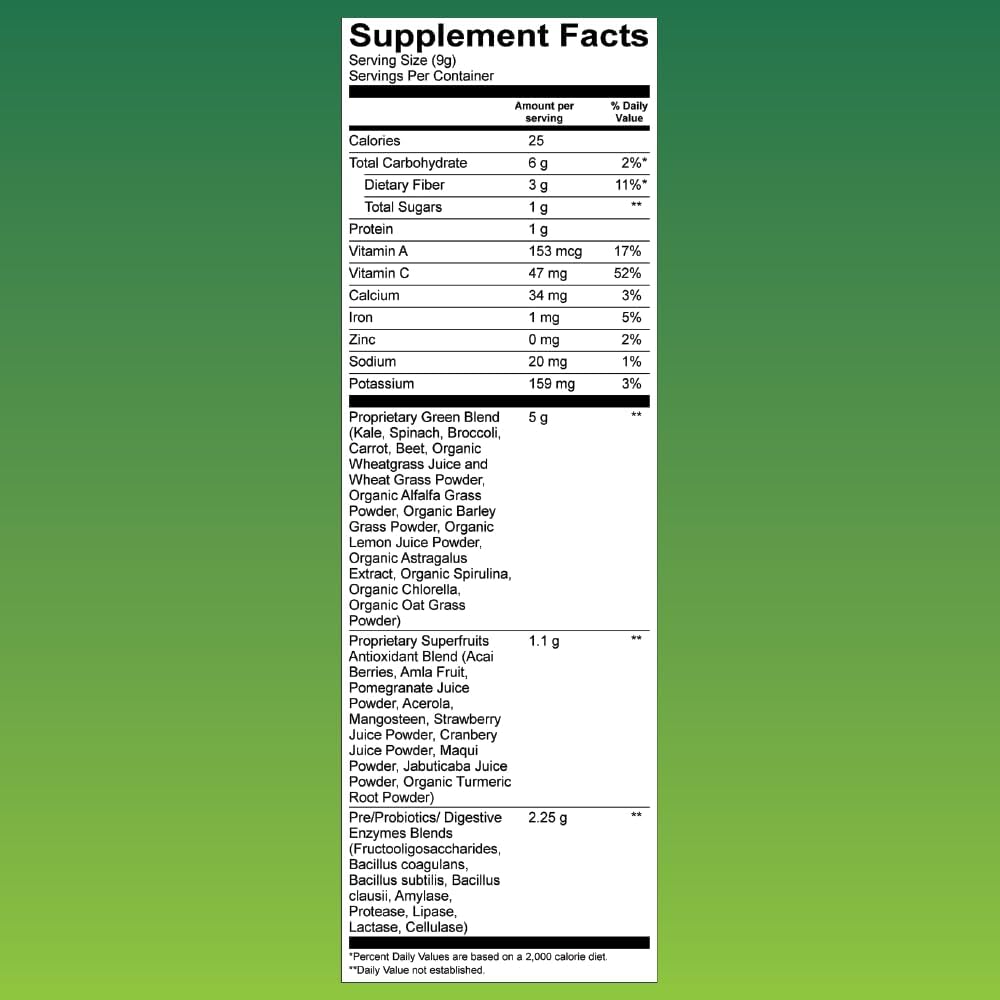 Kathy Ireland Nutrition Plant Based Super Greens Powder Mix Watermelon, 9.5 oz