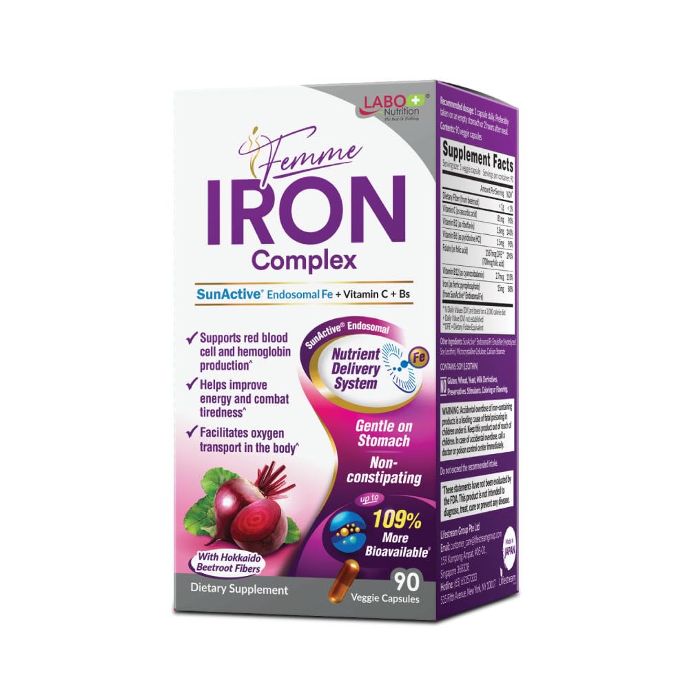 LABO Nutrition Femme Iron Capsules, 90 Count