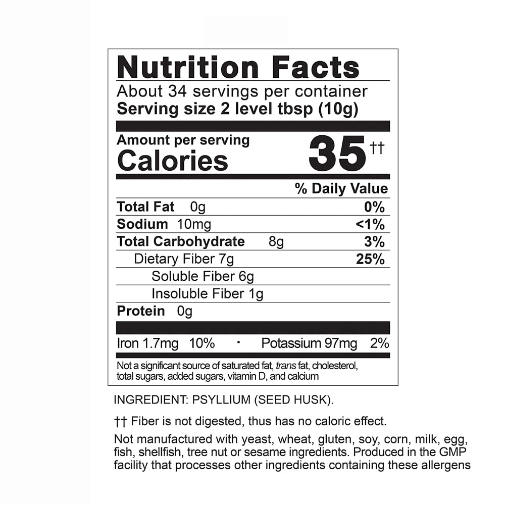 Nutrakore Inch By Inch Whole Psyllium Husks Powder, 12 oz