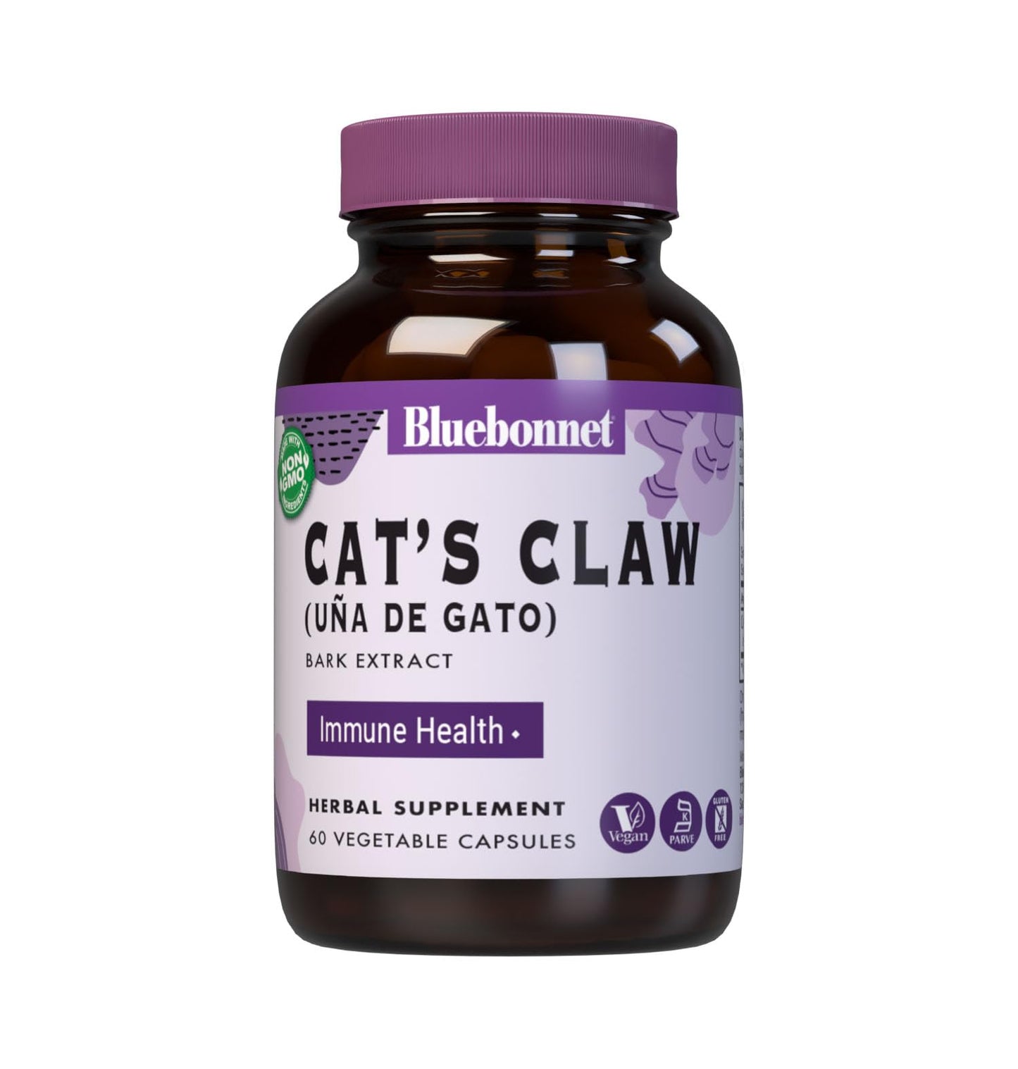 BlueBonnet Cat's Claw Bark Extract Supplement Capsules 60 Count