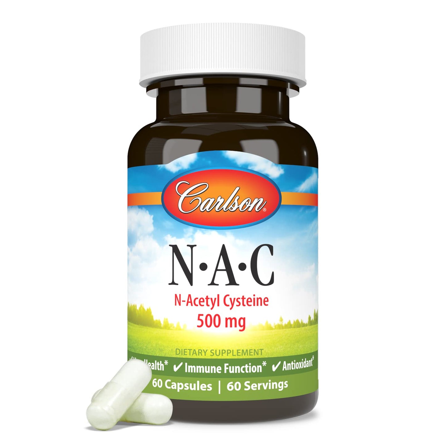 Carlson N-Acetyl Cysteine 500 mg, 60 Vegetarian Capsules