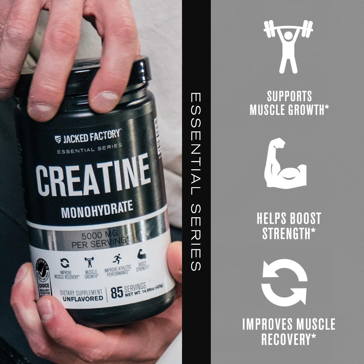 Jacked Factory Creatine Monohydrate Powder 85 Servings