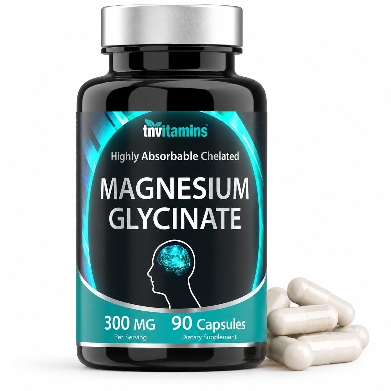 tnvitamins Magnesium Glycinate 300mg, 90 Capsules