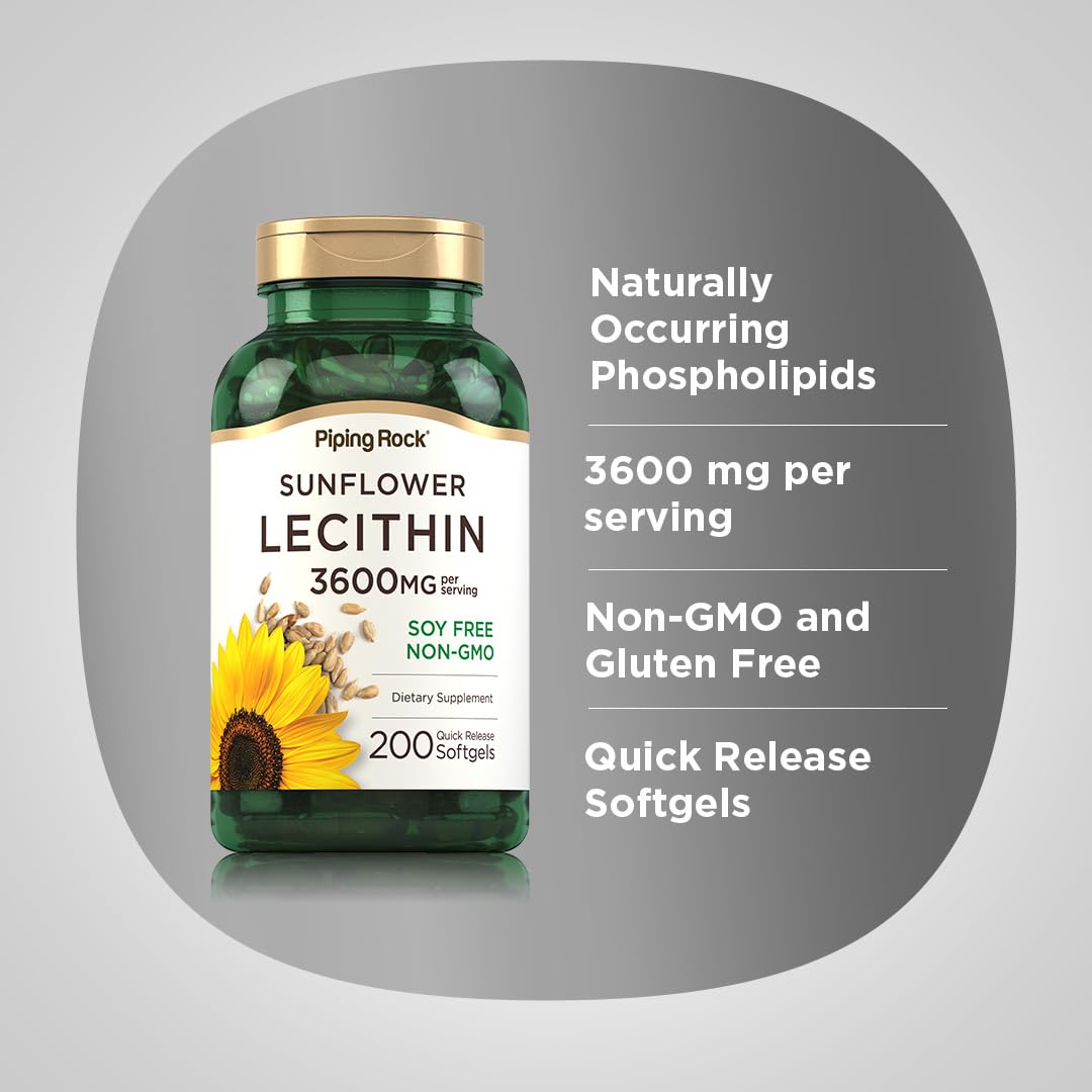 Piping Rock Sunflower Lecithin Softgel 200 Count