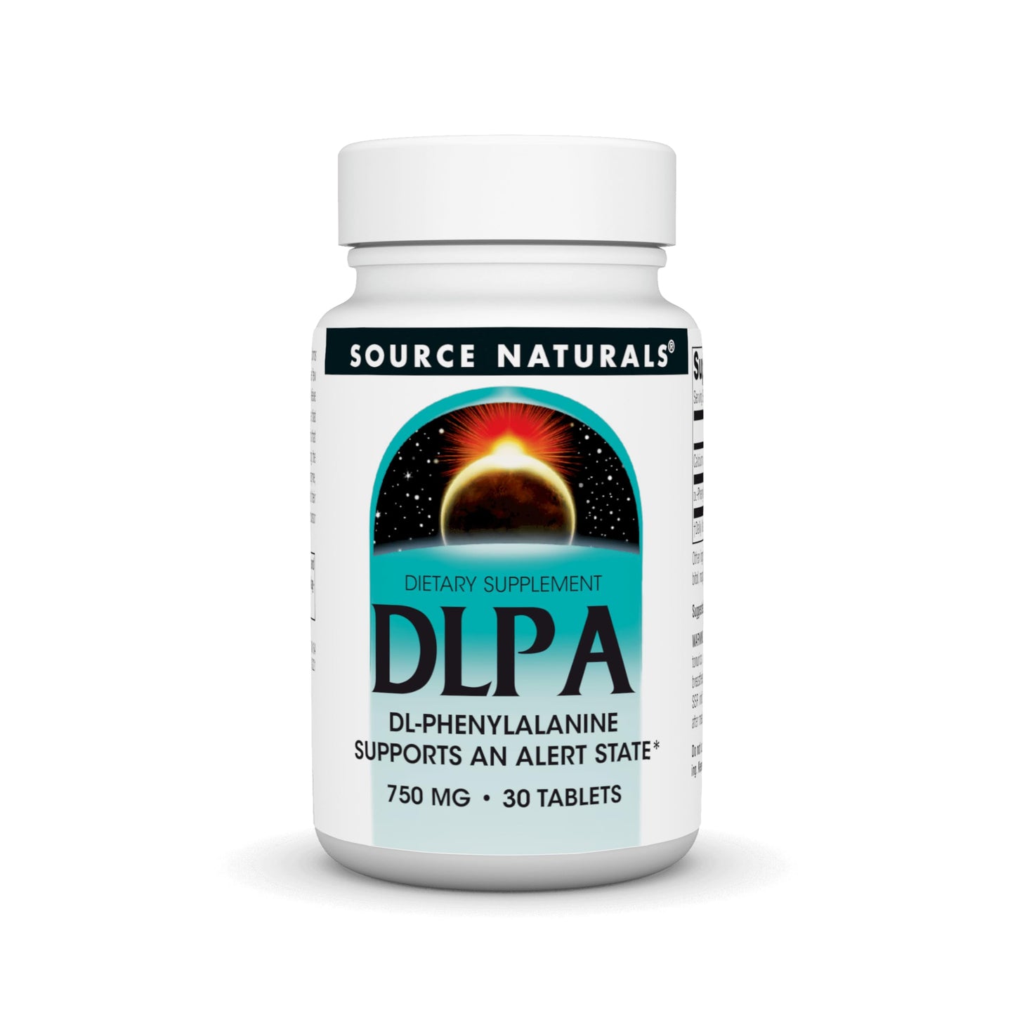 Source Naturals DLPA DL-Phenylalanine Supplement that Supports an Alert State* - 750 mg, 30 Tablets