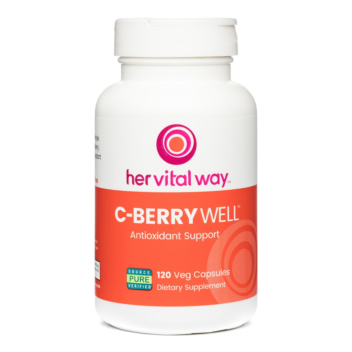 Her Vital Way C-BerryWell Vitamin C Plus Berry Polyphenols Antioxidant Support Capsule 120