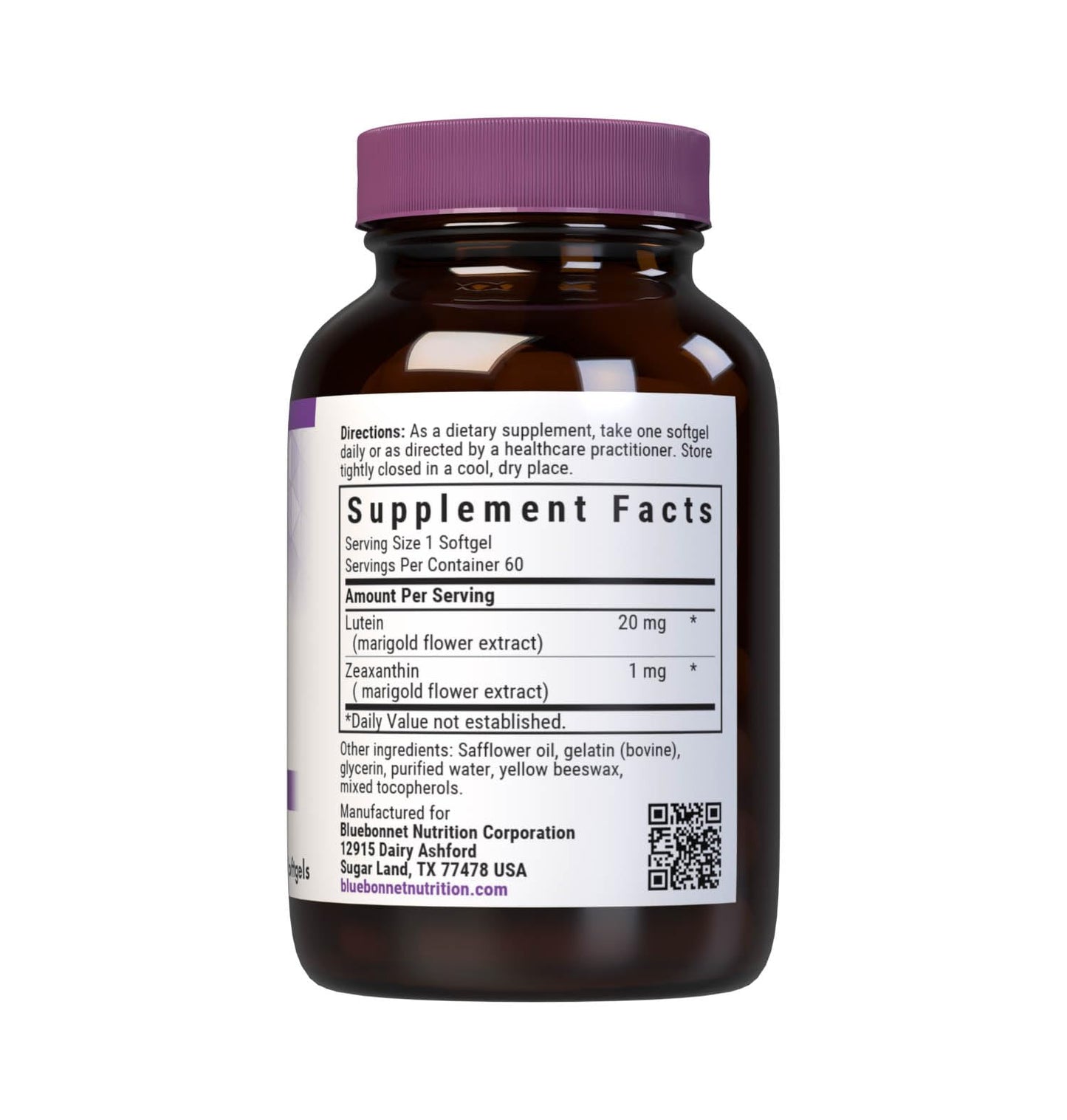 BlueBonnet Lutein 20 mg Softgel 60 Count