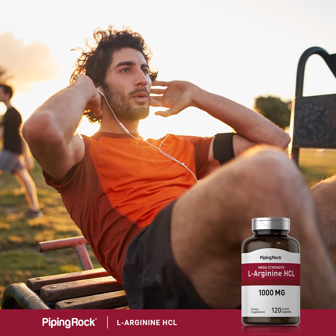 Piping Rock L-Arginine HCl 1000mg Caplets, 120 Count