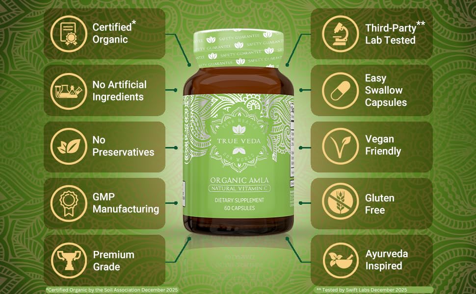 True Veda Amla Vitamin C 60 Capsules