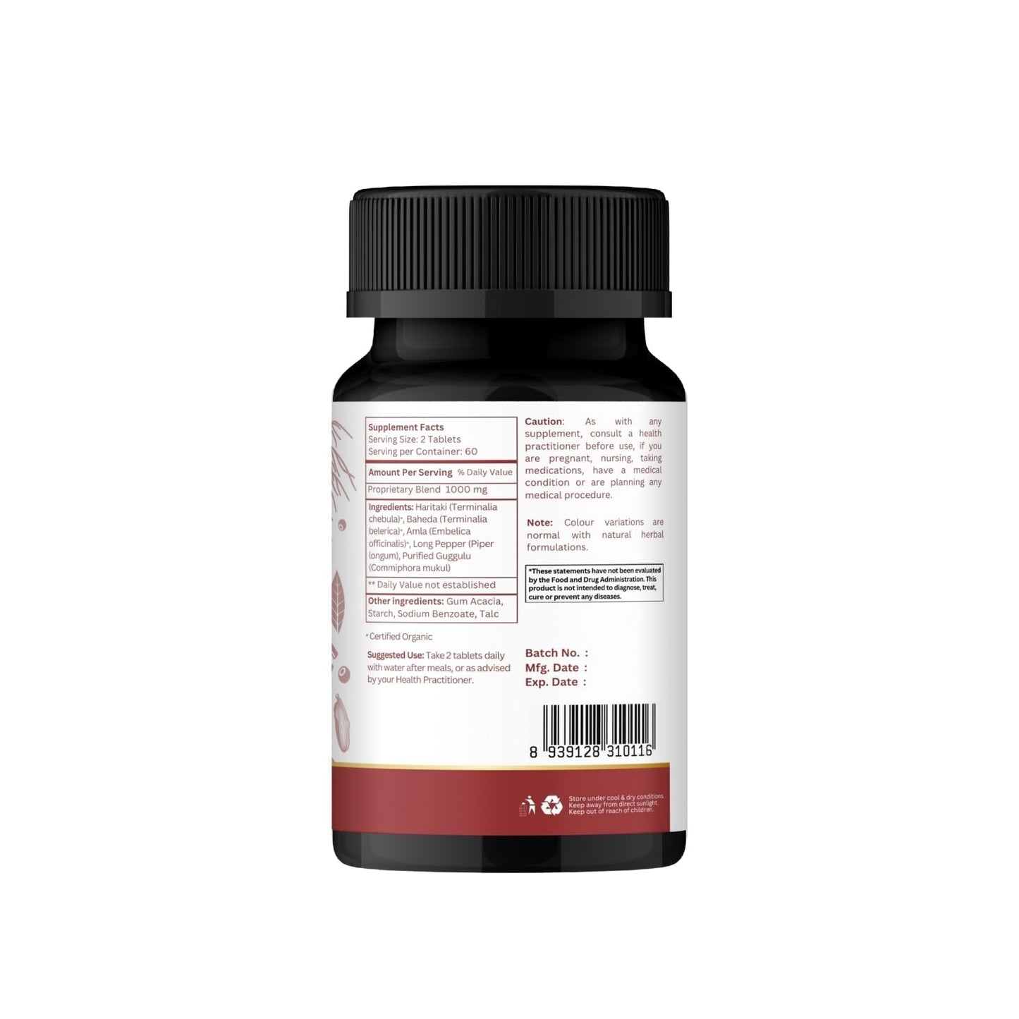Organic Spree Triphala Guggulu Tablet, 240 Tablets