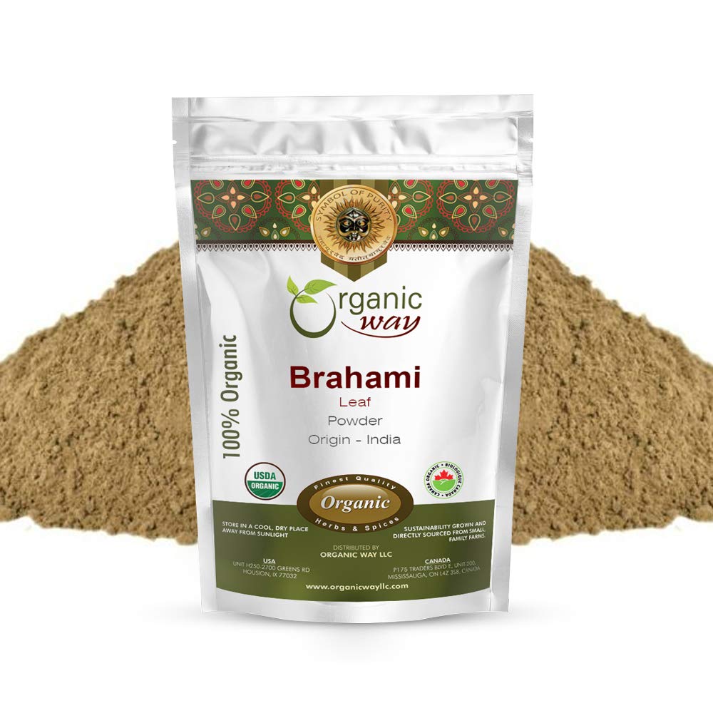 Organic Way Brahmi Leaf (Bacopa Monnieri) Powder, 16 Oz
