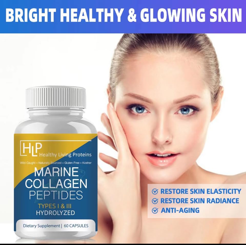 HLP Healthy Living Proteins Marine Collagen Peptides Type 1 & 111 Unflavored Powder, 8 oz