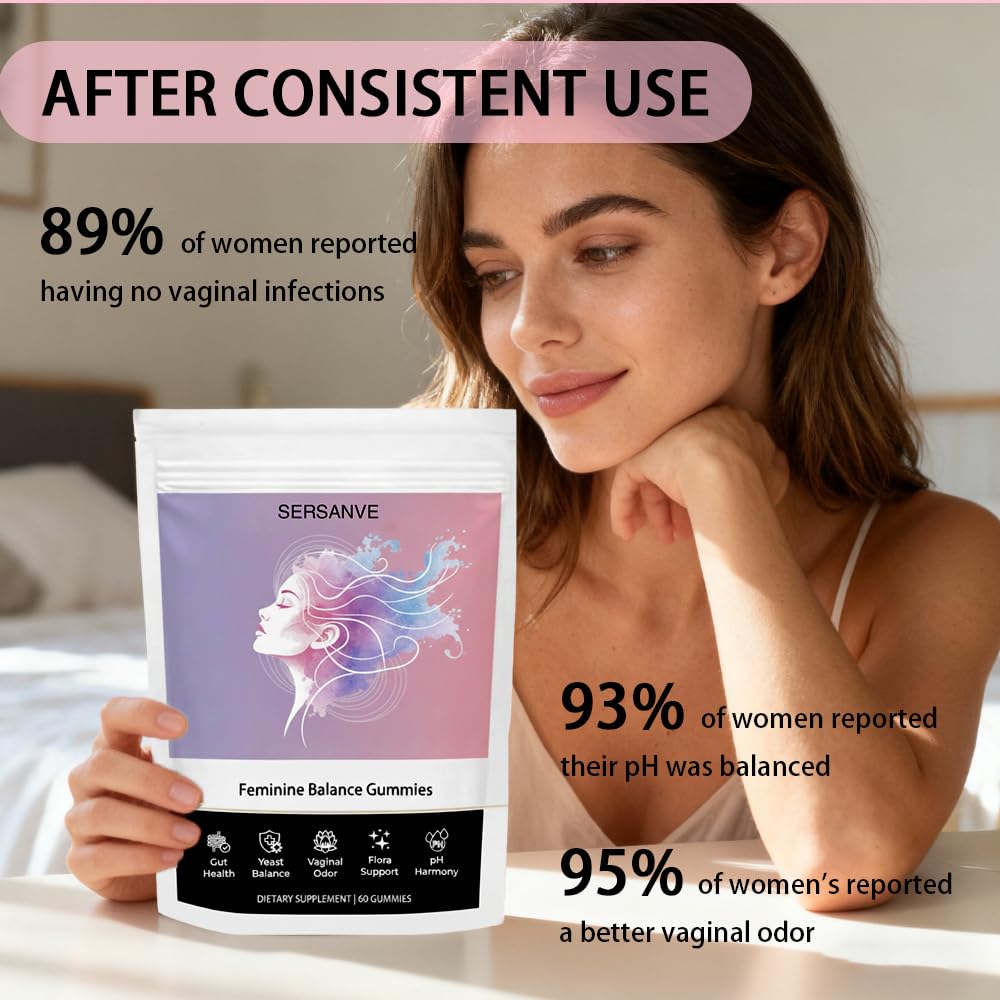 SERSANVE Feminine Balance Gummies for Women 60 Gummies