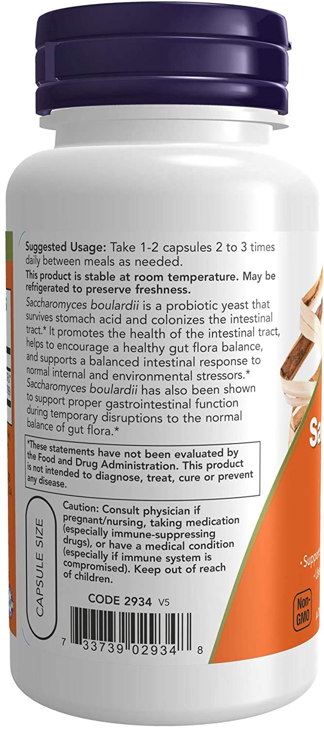NOW Foods Saccharomyces boulardii Capsule, 120 Capsules