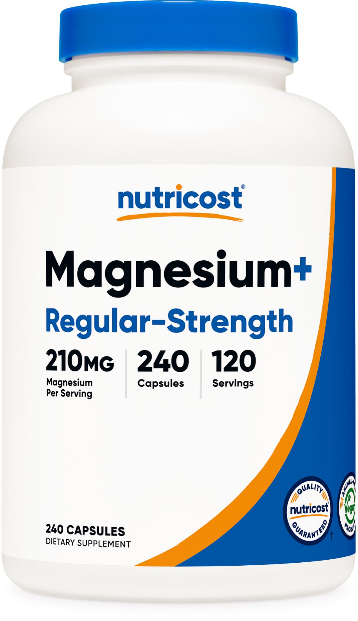 Nutricost Magnesium+ Regular Strength (210mg) Capsules, 240 Capsules