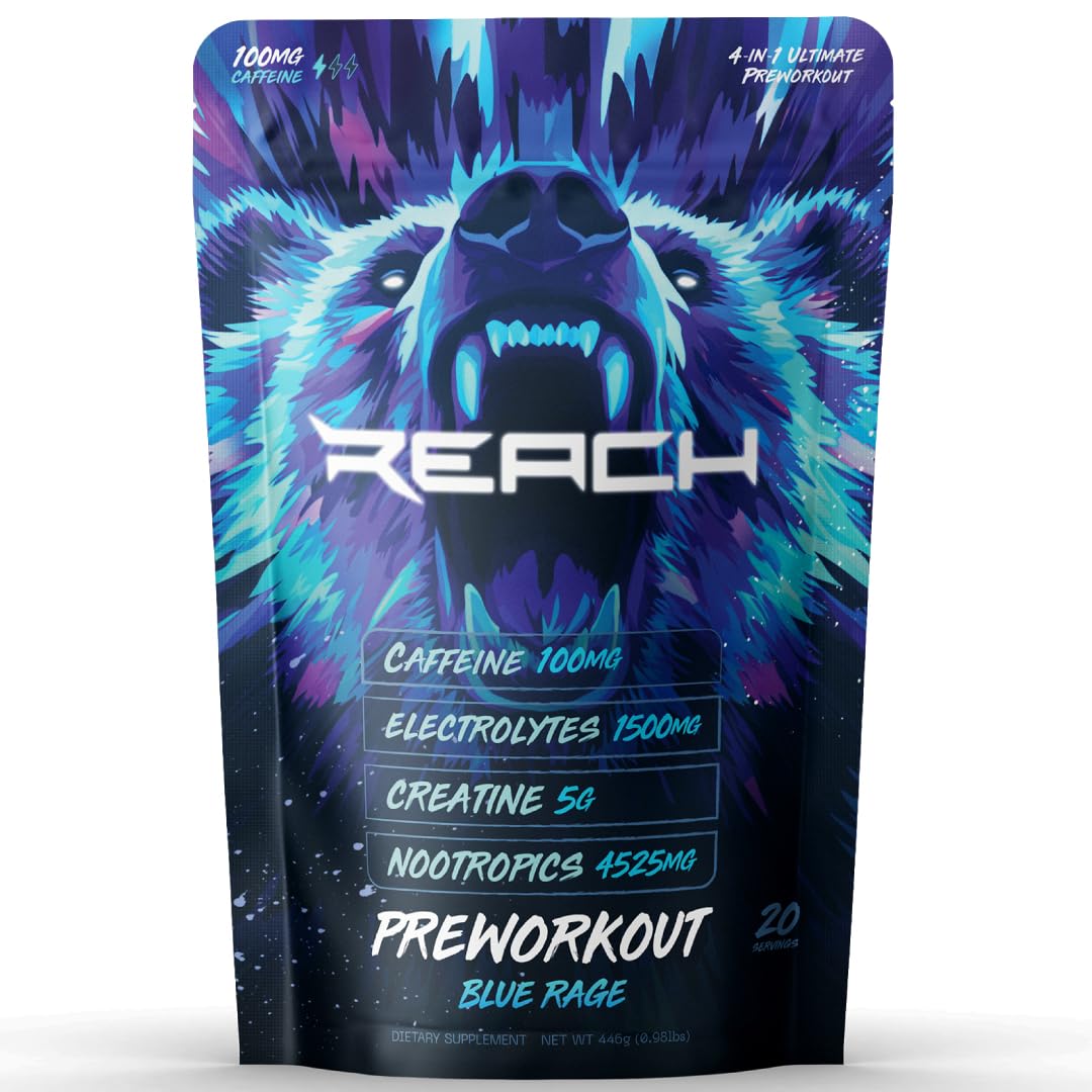 REACH Supplements Pre-Workout Supplement Powder 15.8 Ounce