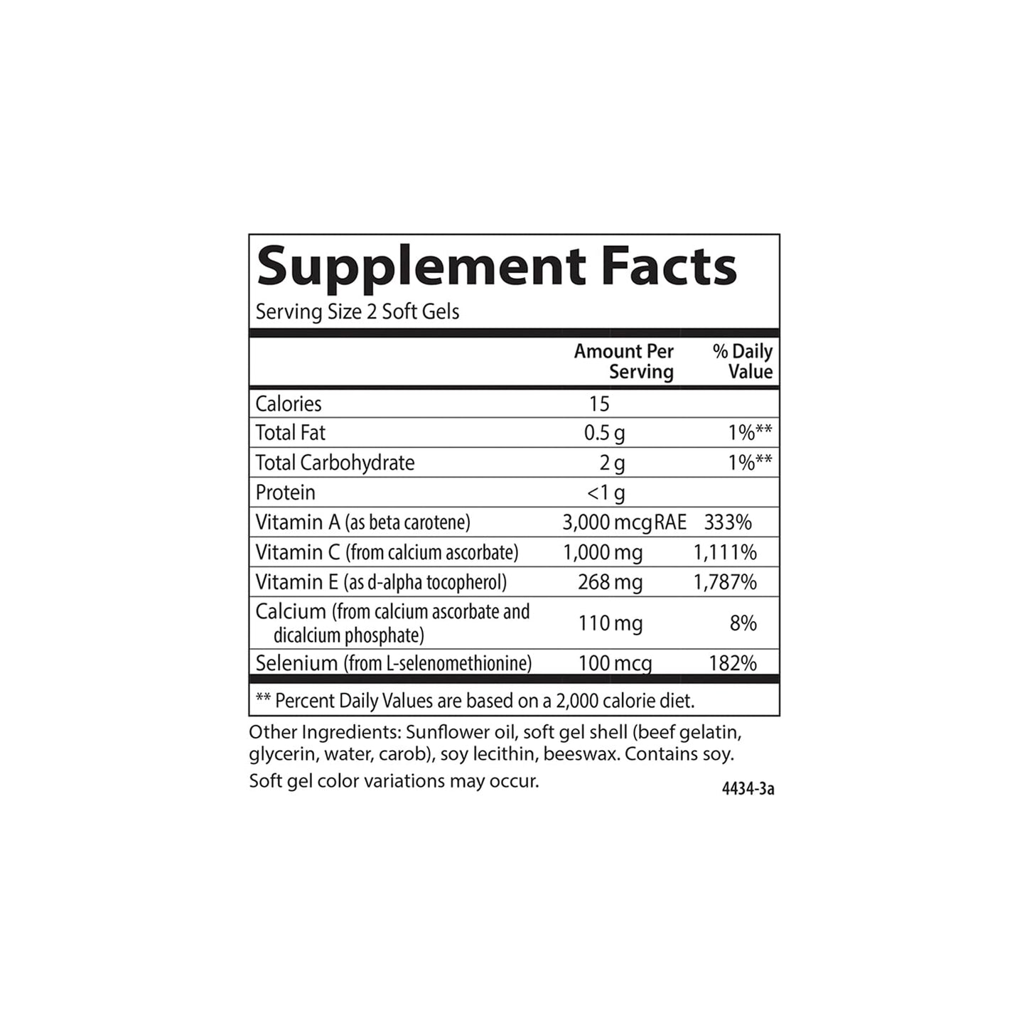 Carlson ACES Vitamins A, C, E + Selenium, Cellular Health & Immune Support, Antioxidant Softgels, 300