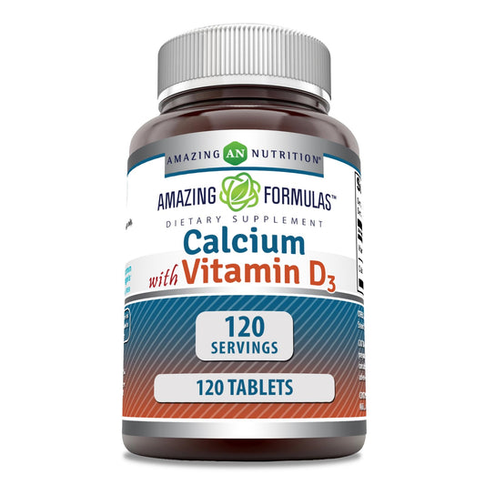 Amazing Nutrition Calcium with Vitamin D3 Supplement Tablet, 1 Pack