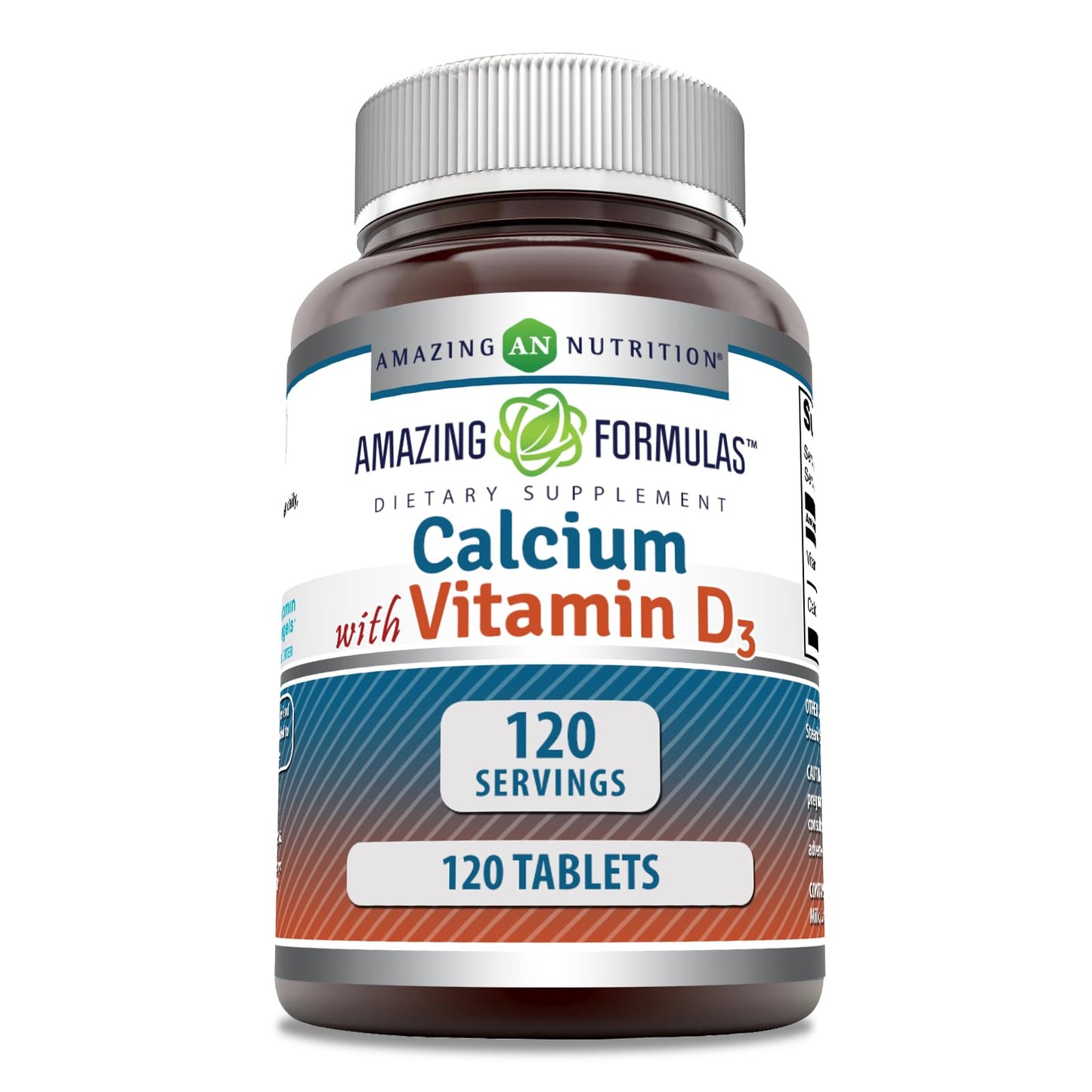 Amazing Nutrition Calcium with Vitamin D3 Supplement 120 Tablets