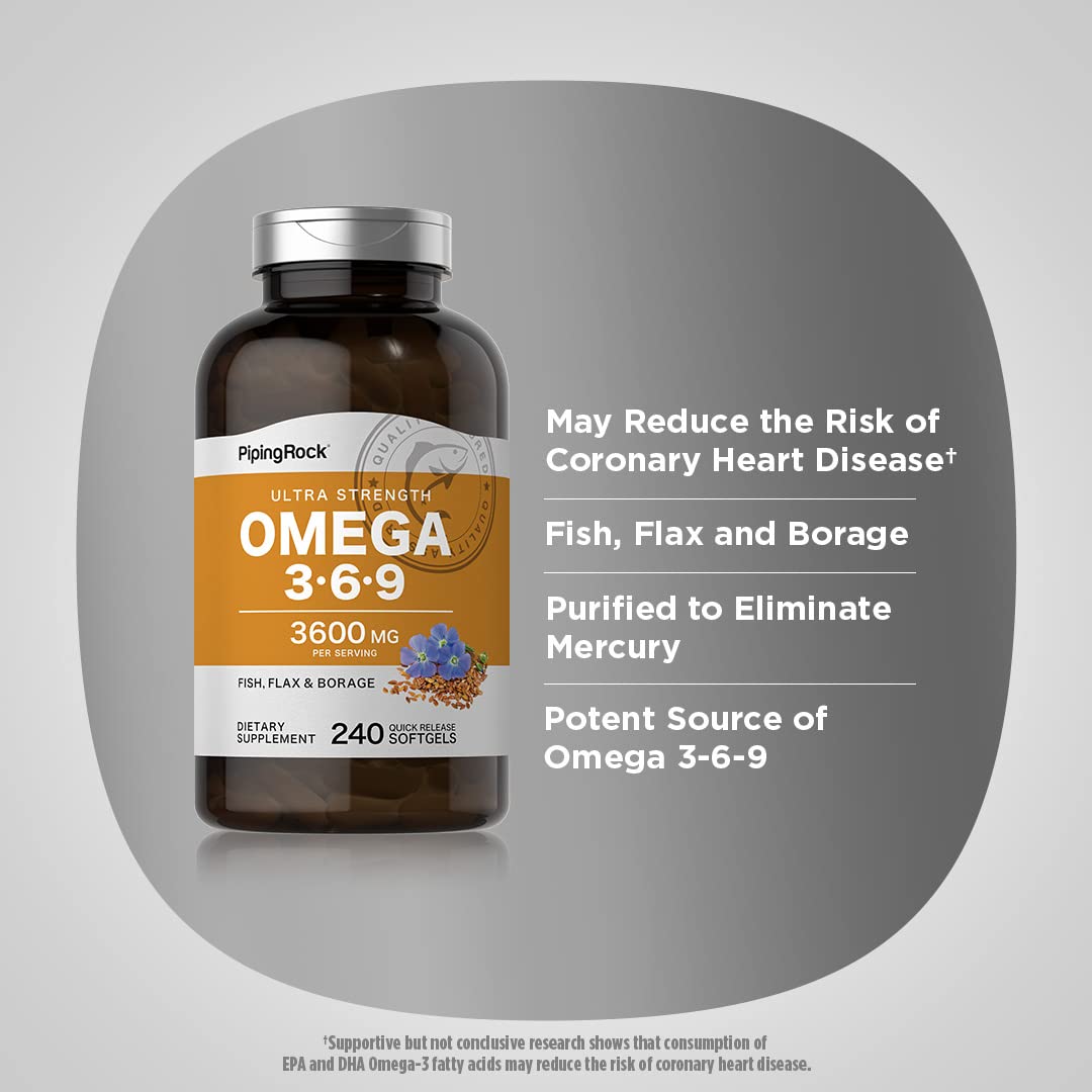 Piping Rock Omega-3-6-9 Softgels 240 Count